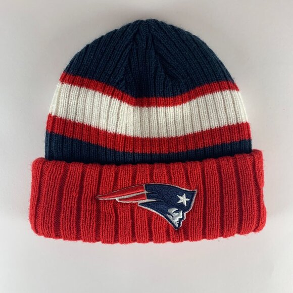 New England Patriots NFL Red Navy Blue New Era Knit Beanie - Picture 1 of 3